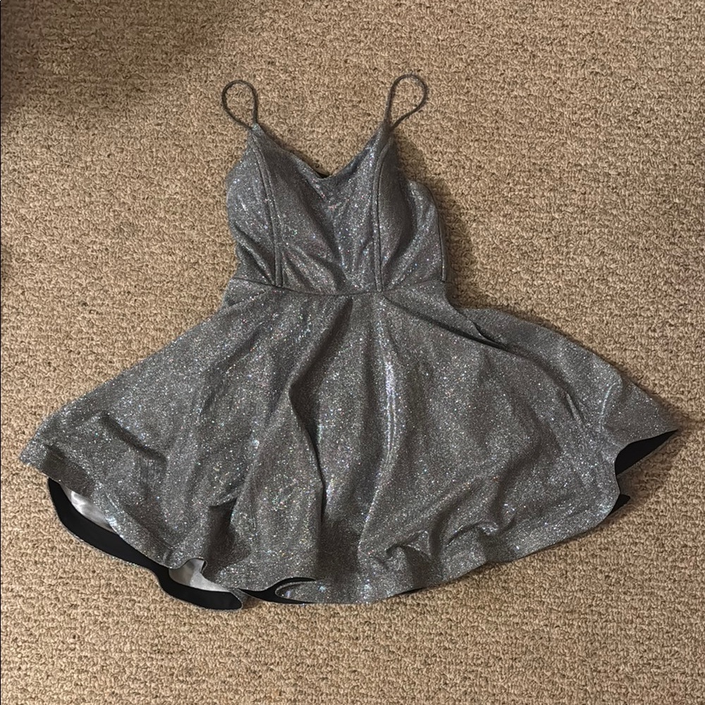 Sparkling Silver Spaghetti Strap Dress